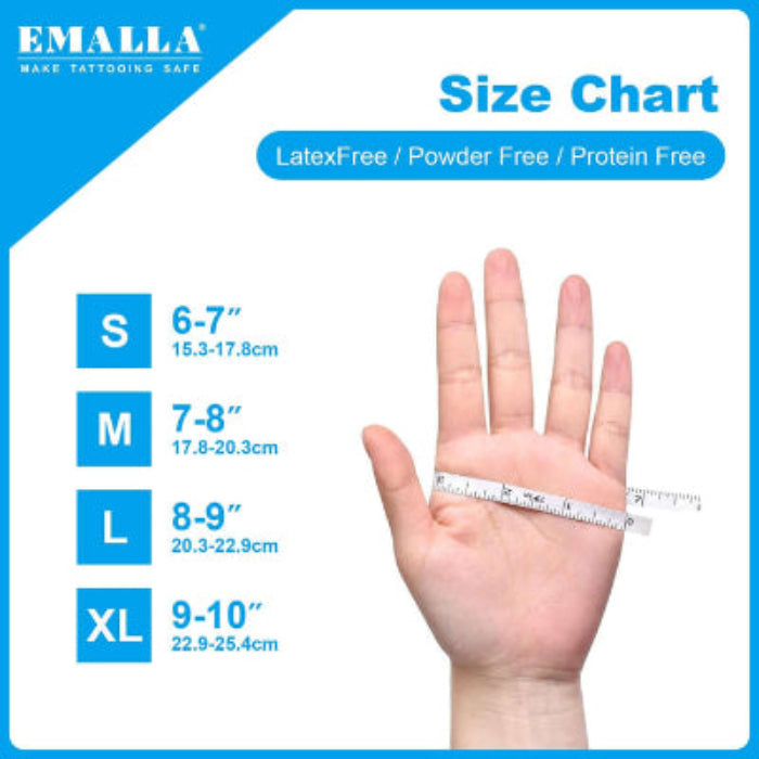 EMALLA DISPOSABLE NITRILE GLOVES BLACK EMALLA CANADA TATTOO SUPPLIES
