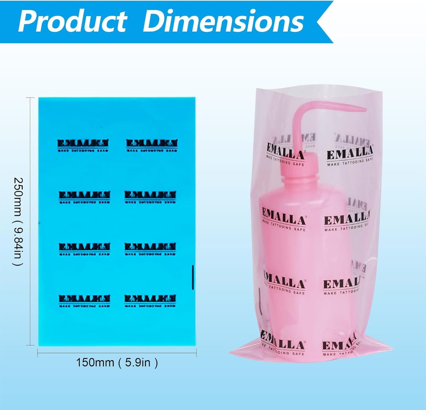 EMALLA WASH BOTTLE BAGS 250 PINK EMALLA CANADA TATTOO SUPPLIES